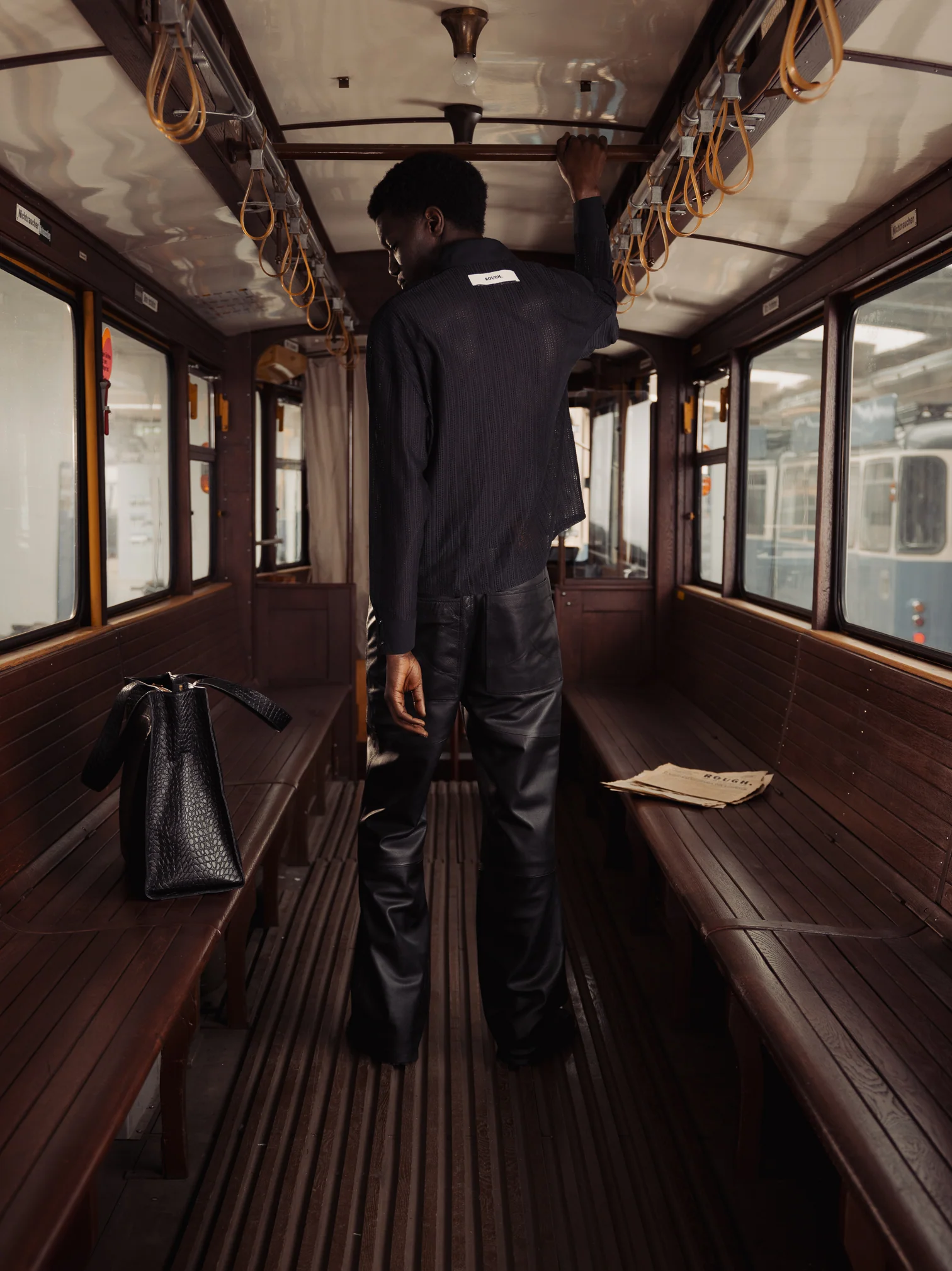 BOOTCUT LEATHER PANTS - Image 5