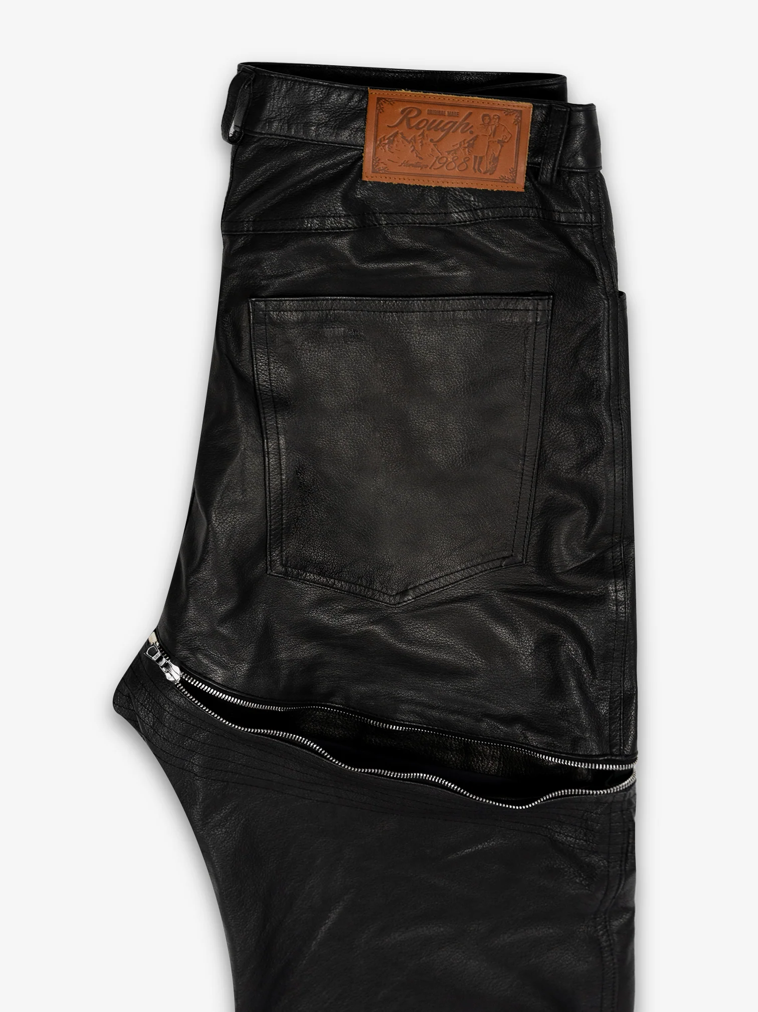 DOUBLE LAYERED LEATHER PANTS - Image 5