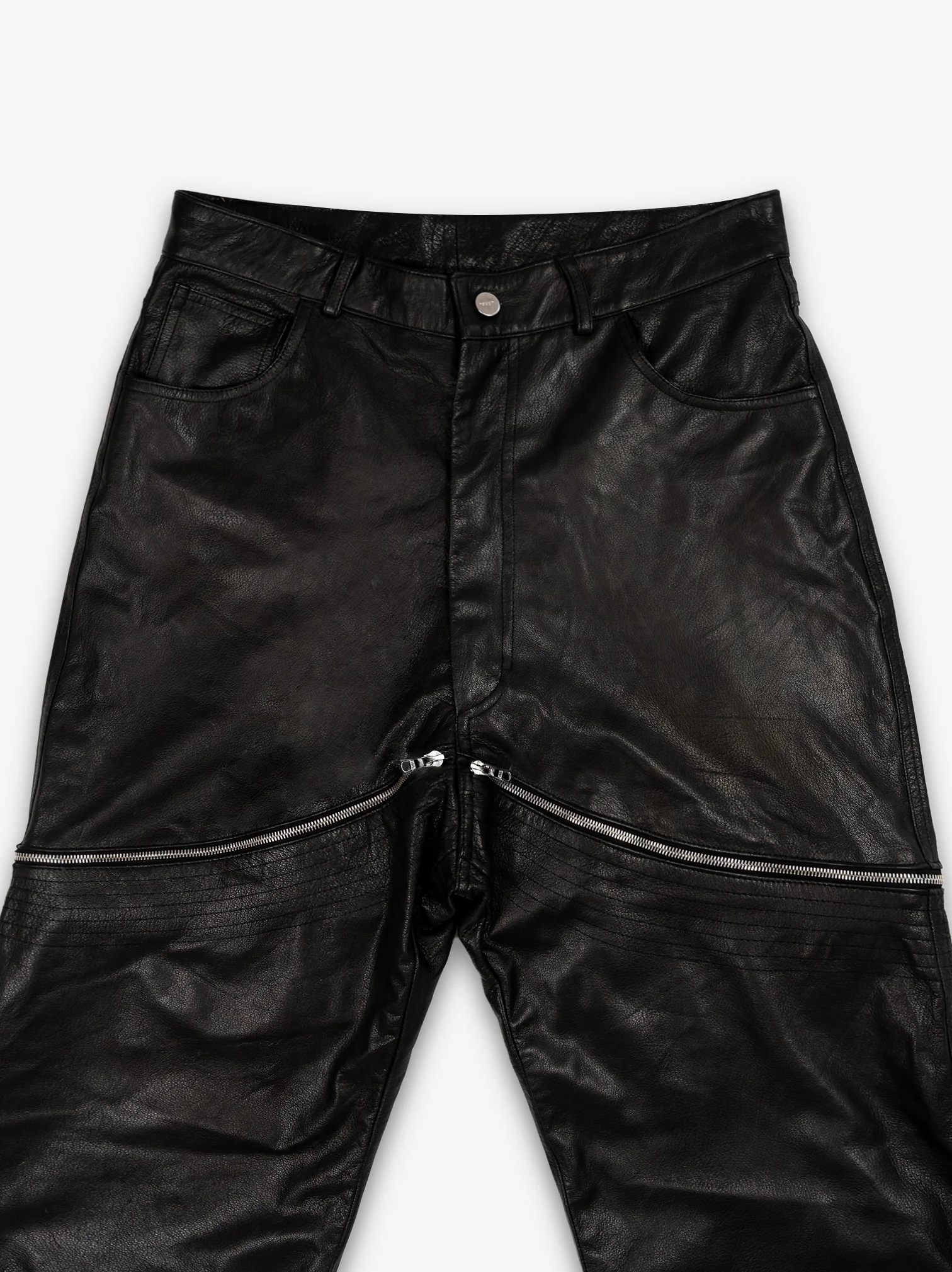 DOUBLE LAYERED LEATHER PANTS - Image 6