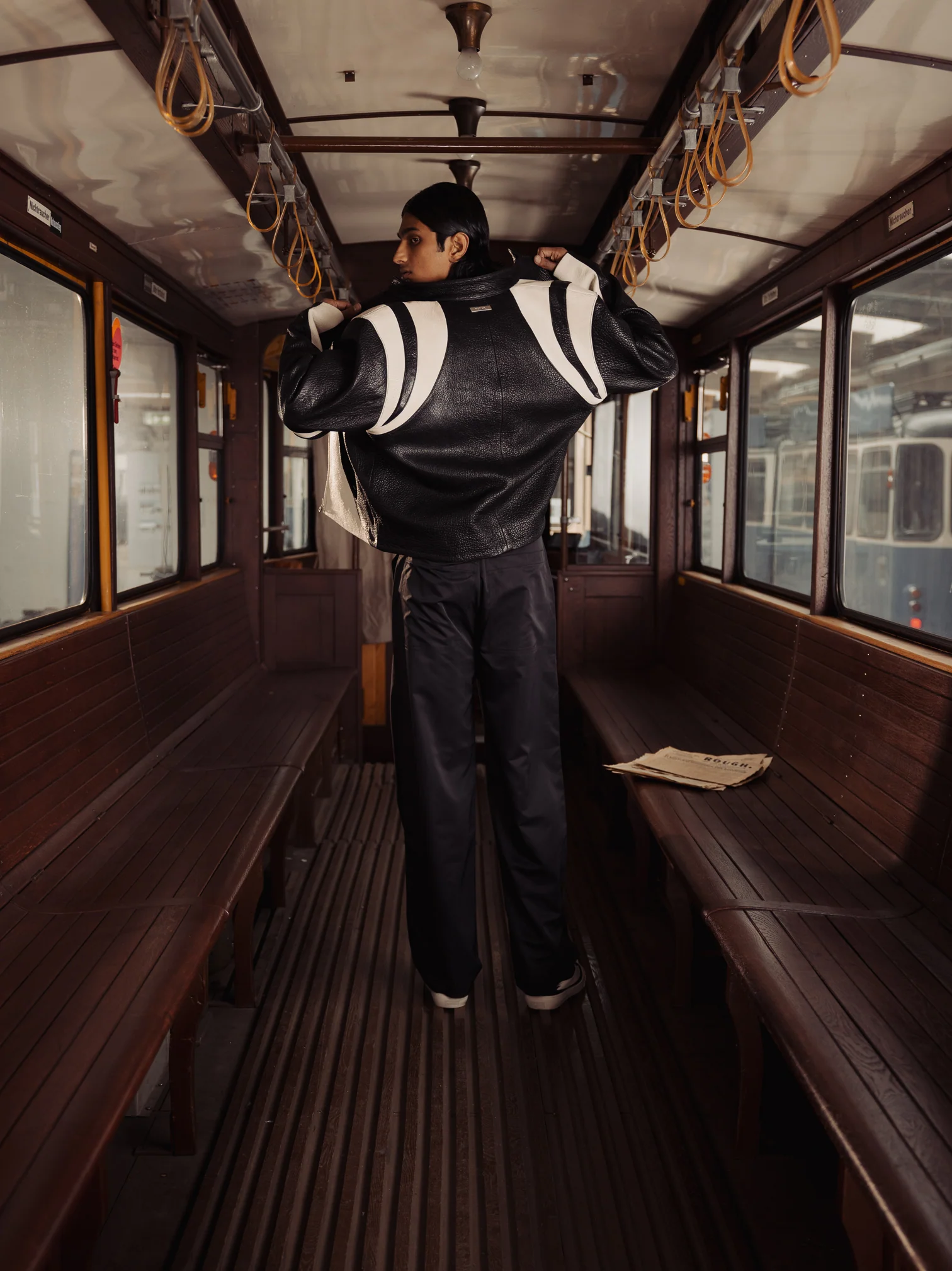 LEATHER RACING BLOUSON - Image 5