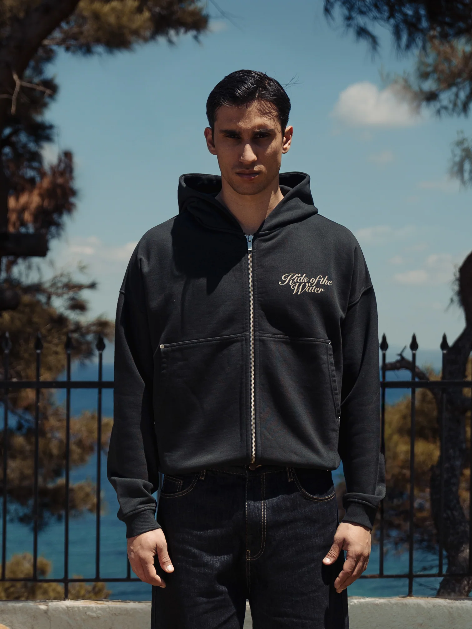 MERMAID ZIP HOODIE BLACK - Image 3