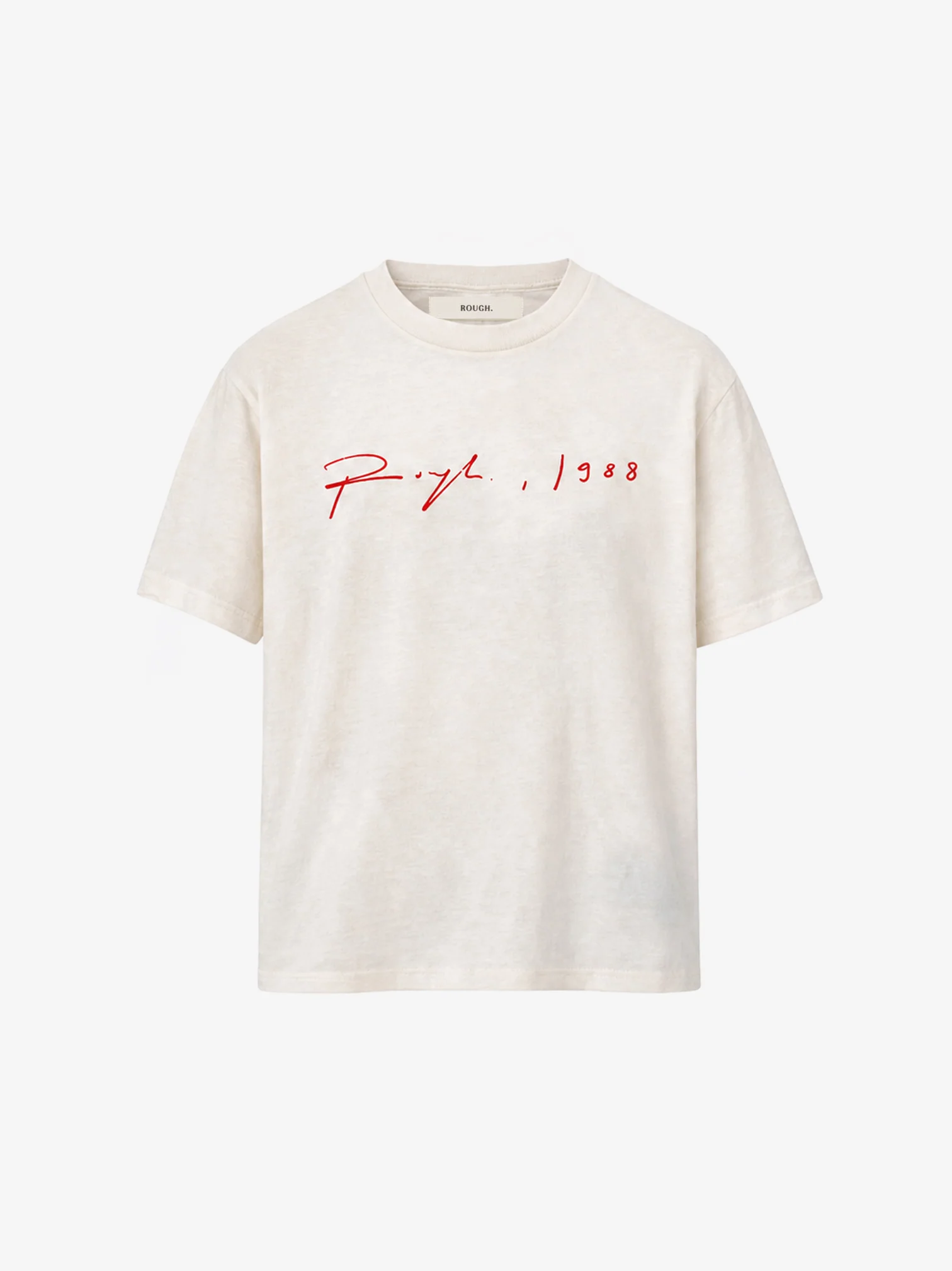 SIGNATURE FITTED T-SHIRT OFF WHITE/RED