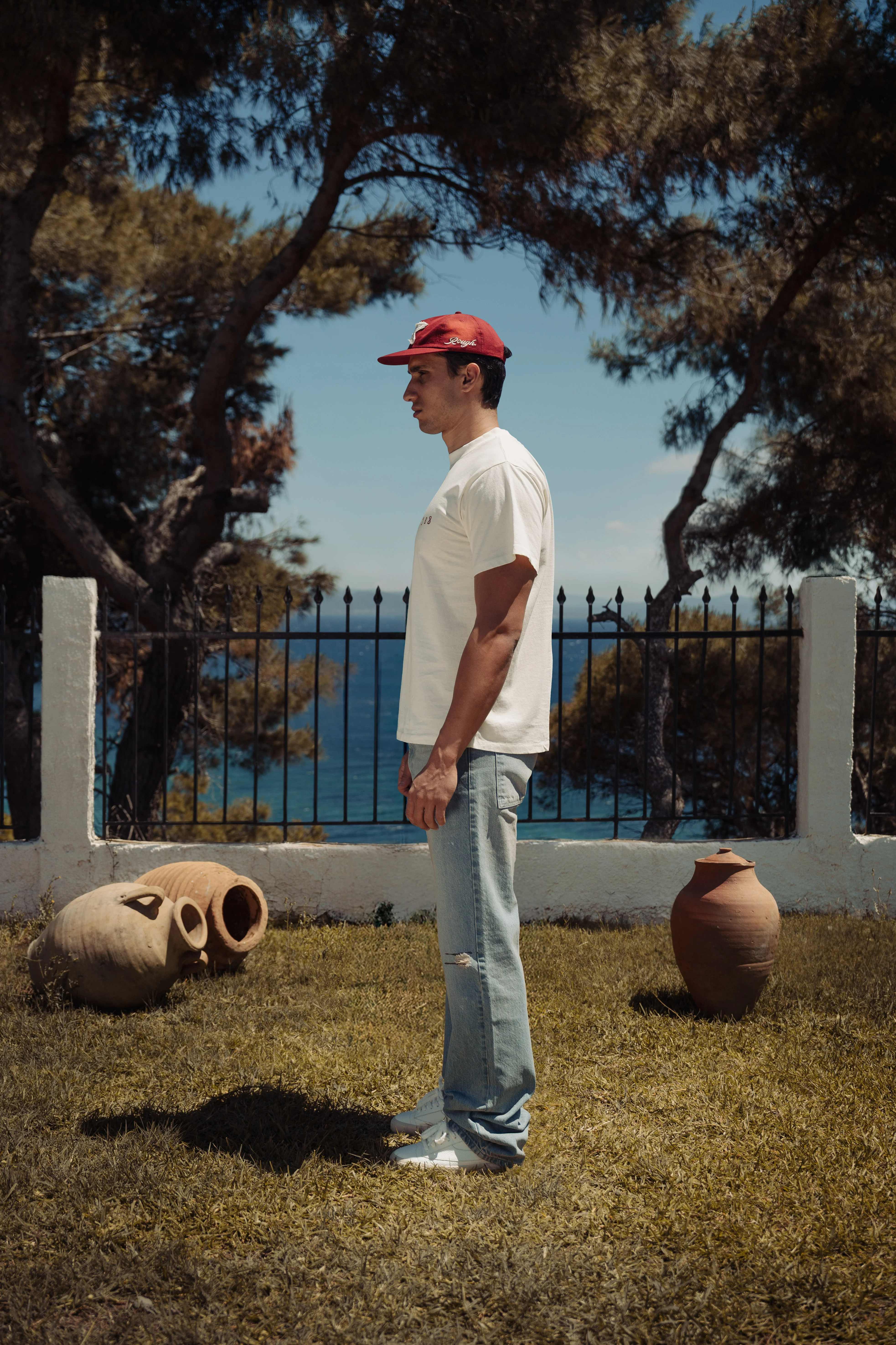 SIGNATURE FITTED T-SHIRT OFF WHITE/RED - Image 4